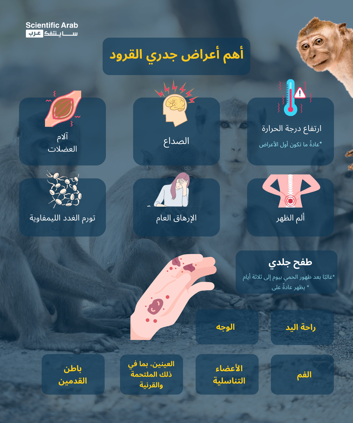 أعراض جدري القرود - منظمة الصحة العالمية